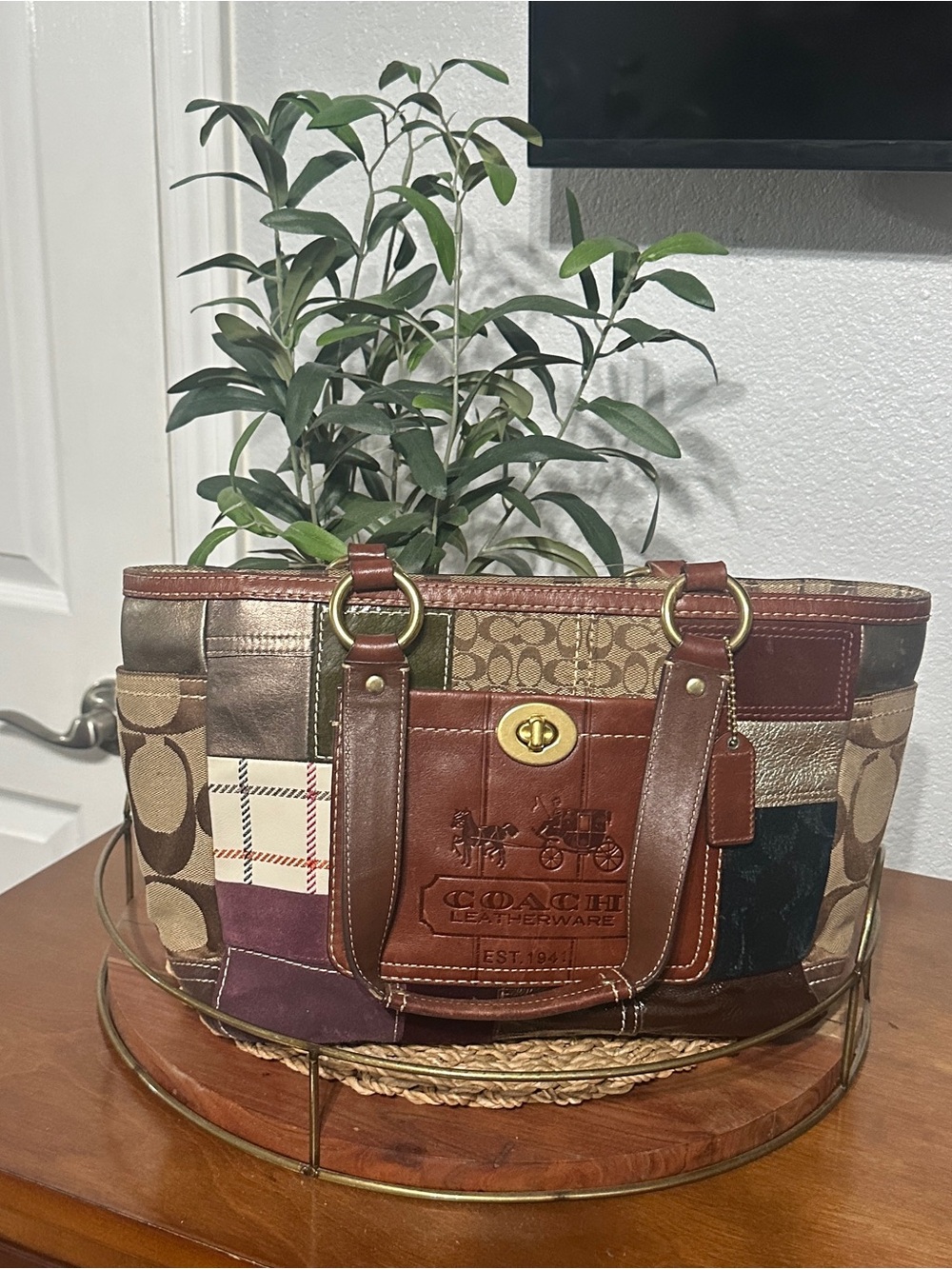 Coach Holiday Patchwork Gallery Tote Style #11358